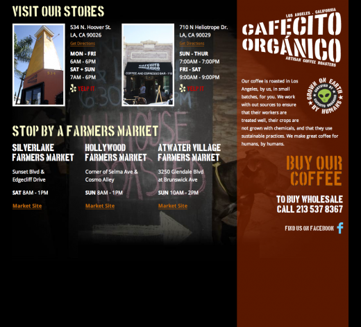 Cafecito Organico website - new background Cafecito Organico website - new background
