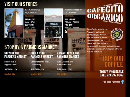 Cafecito Organico website Cafecito Organico website