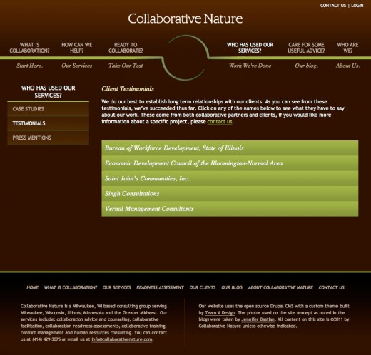 Collaborative Nature testimonials Collaborative Nature testimonials