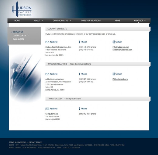 Hudson Pacific Properties Contact Hudson Pacific Properties Contact