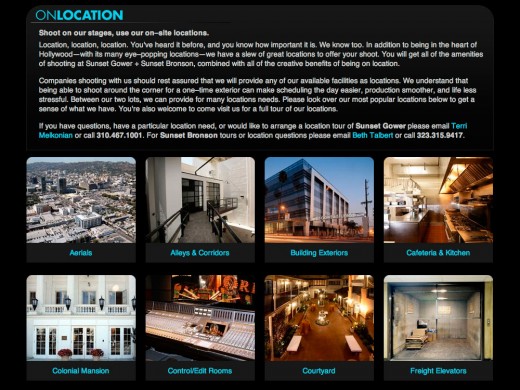 Sunset Gower + Sunset Bronson Locations