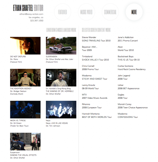 Ethan Shaftel - Editor - More Work Page